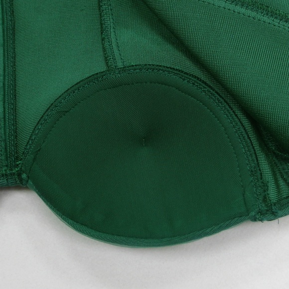 Emerald Mesh-Sleeve Corset Mini Dress | Luxe Holiday / NYE / Party Dress –Size M - Picture 11 of 16